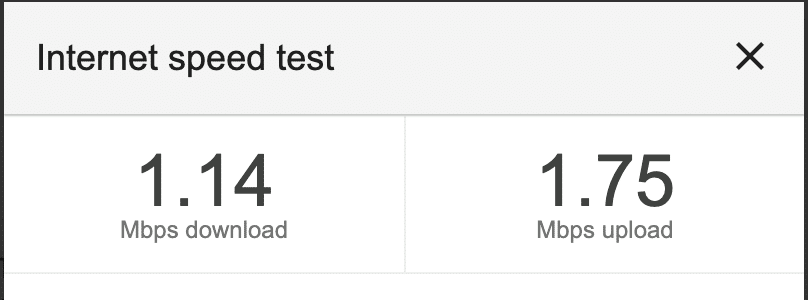 internet speed at  koa kingsland st. marys