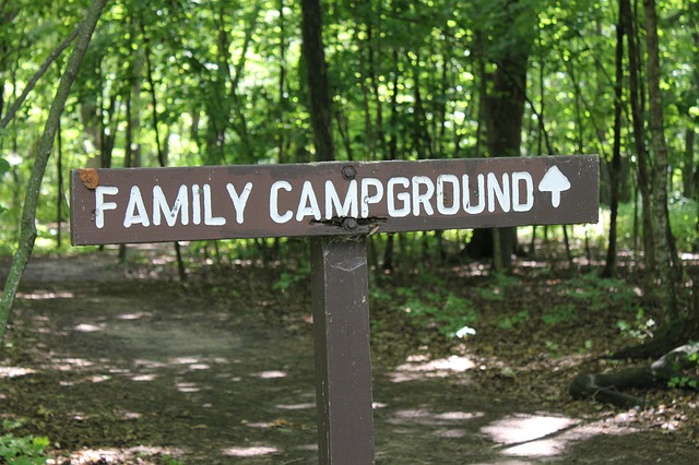 campground family camping at Yellowstone National Park 