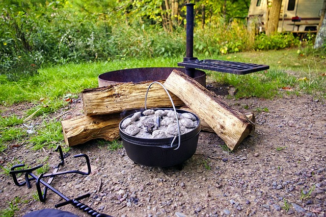 dutch oven campfire wood