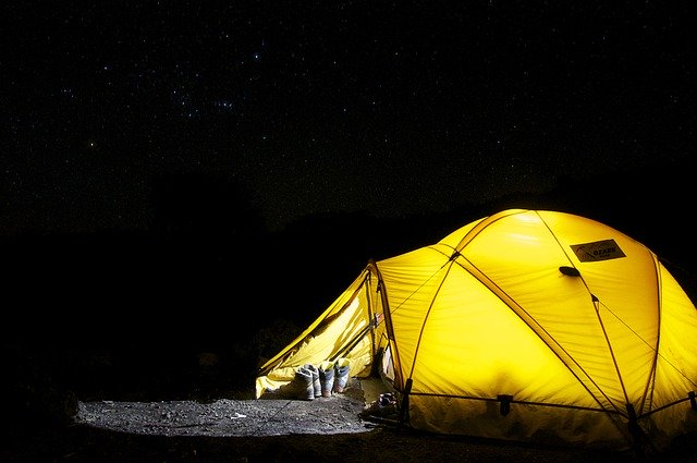 tent camping night gear