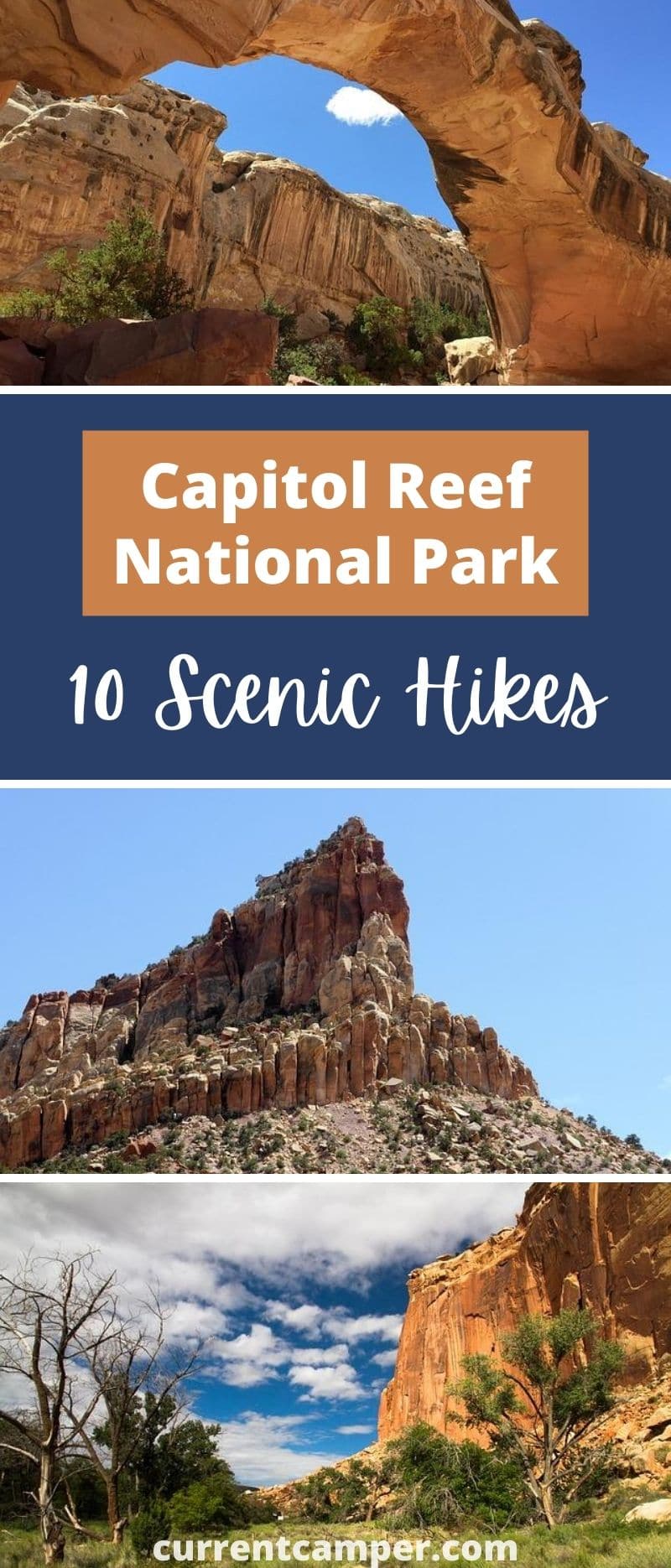 10 scenic hikes in capitol reef national park Pinterest image