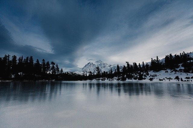 snow mountains camping