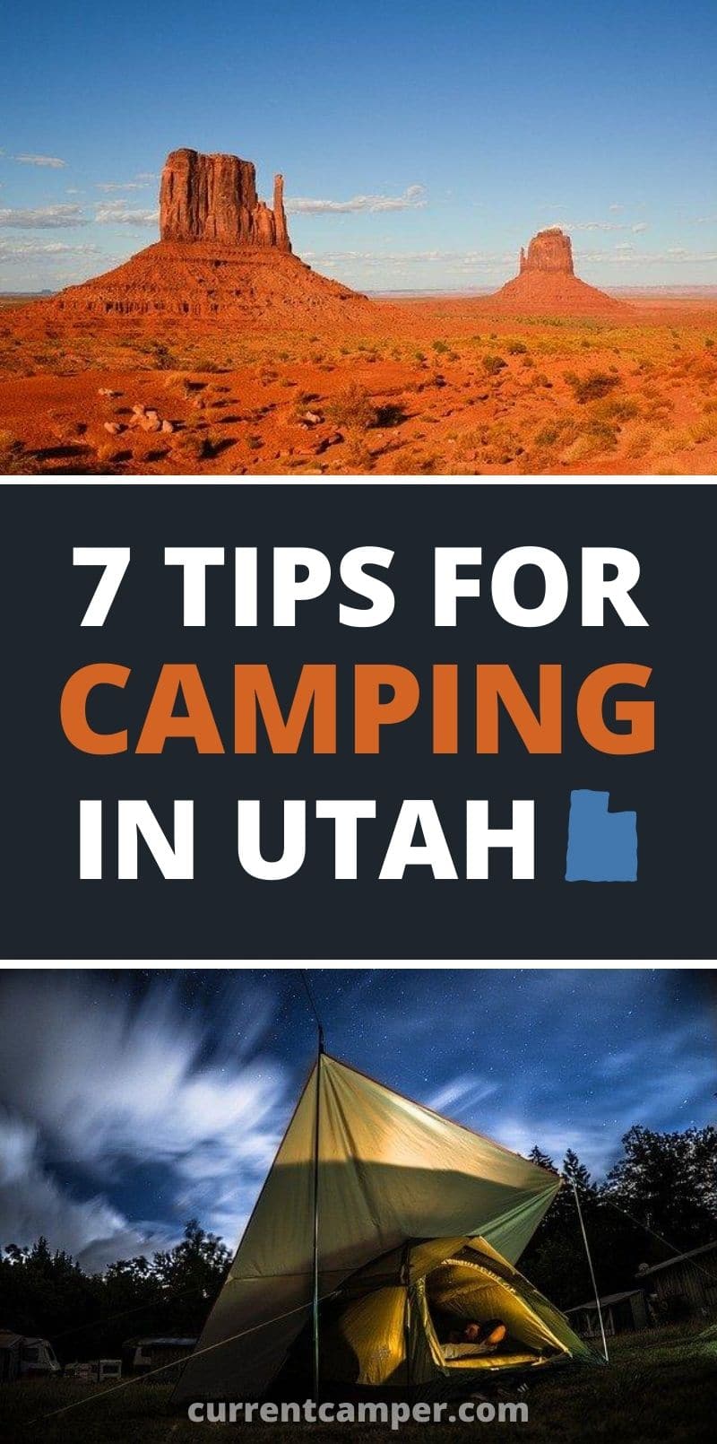 7 tips for camping in utah Pinterest image