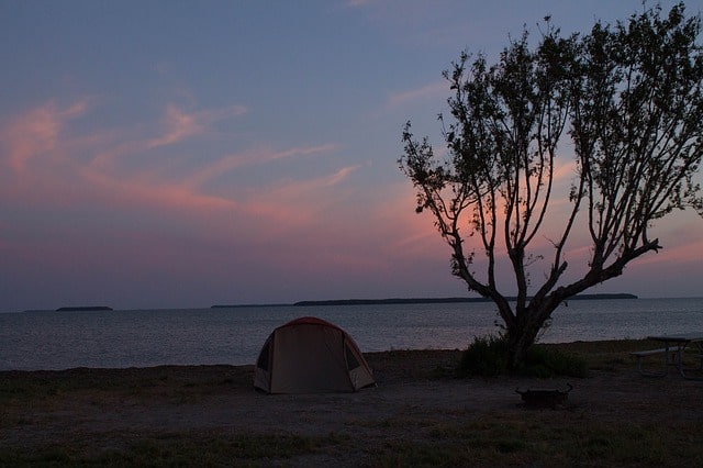 camping everglades Florida tent