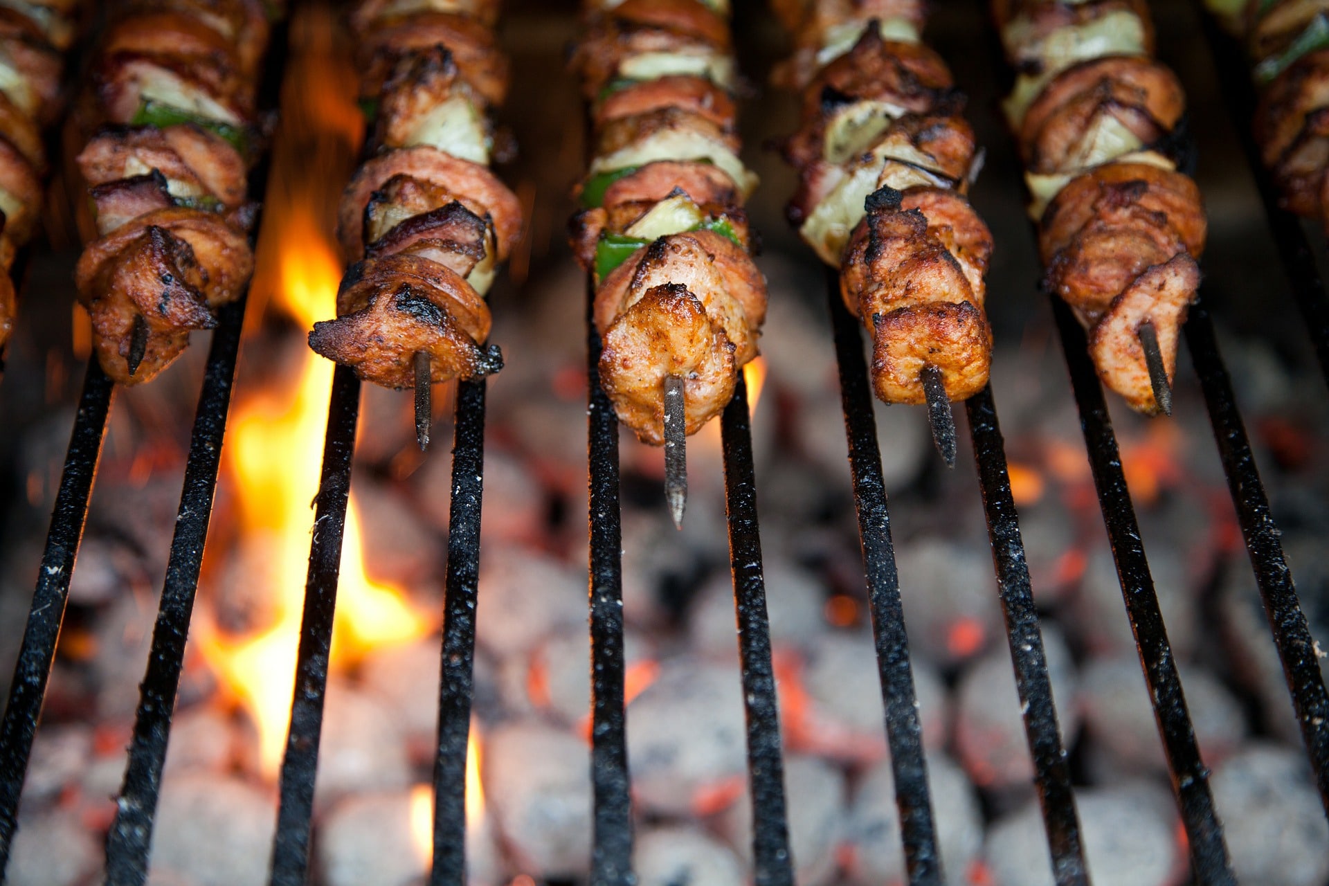 shish kebab fire skewer camping