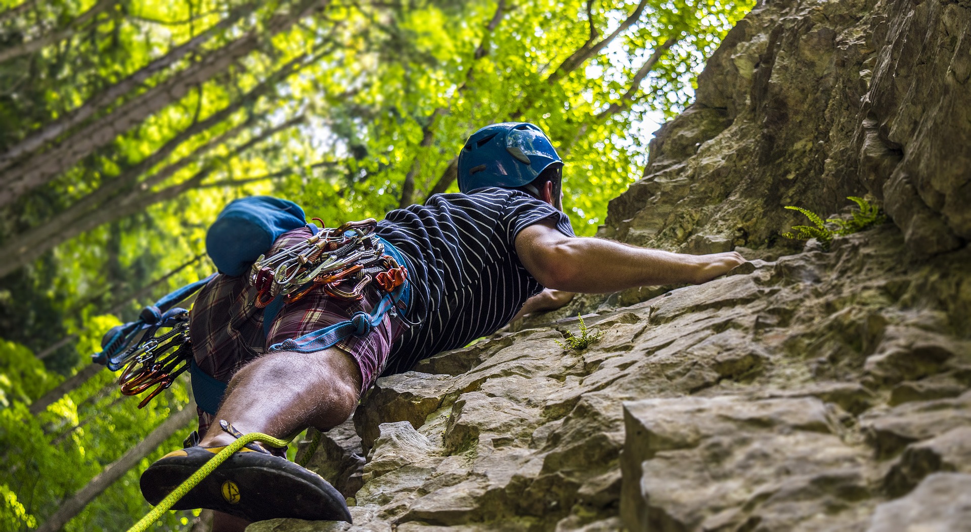 rock climbing woods 