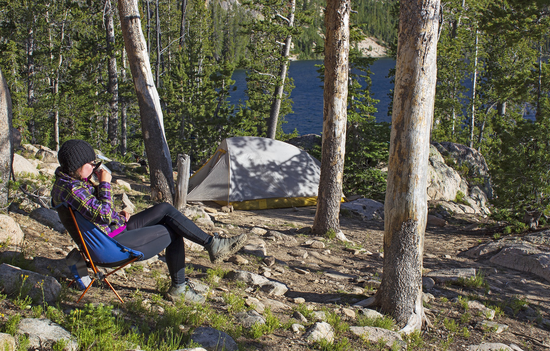 coffee camping mountains