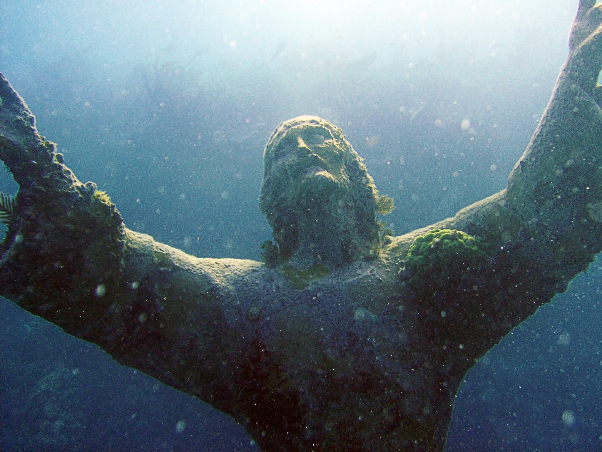 christ of the abyss statue underwater key largo florida