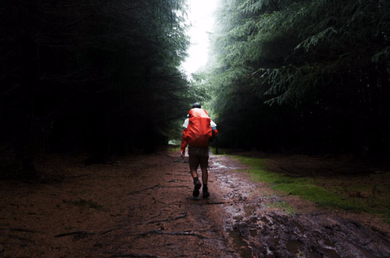 hiking rain backpacking