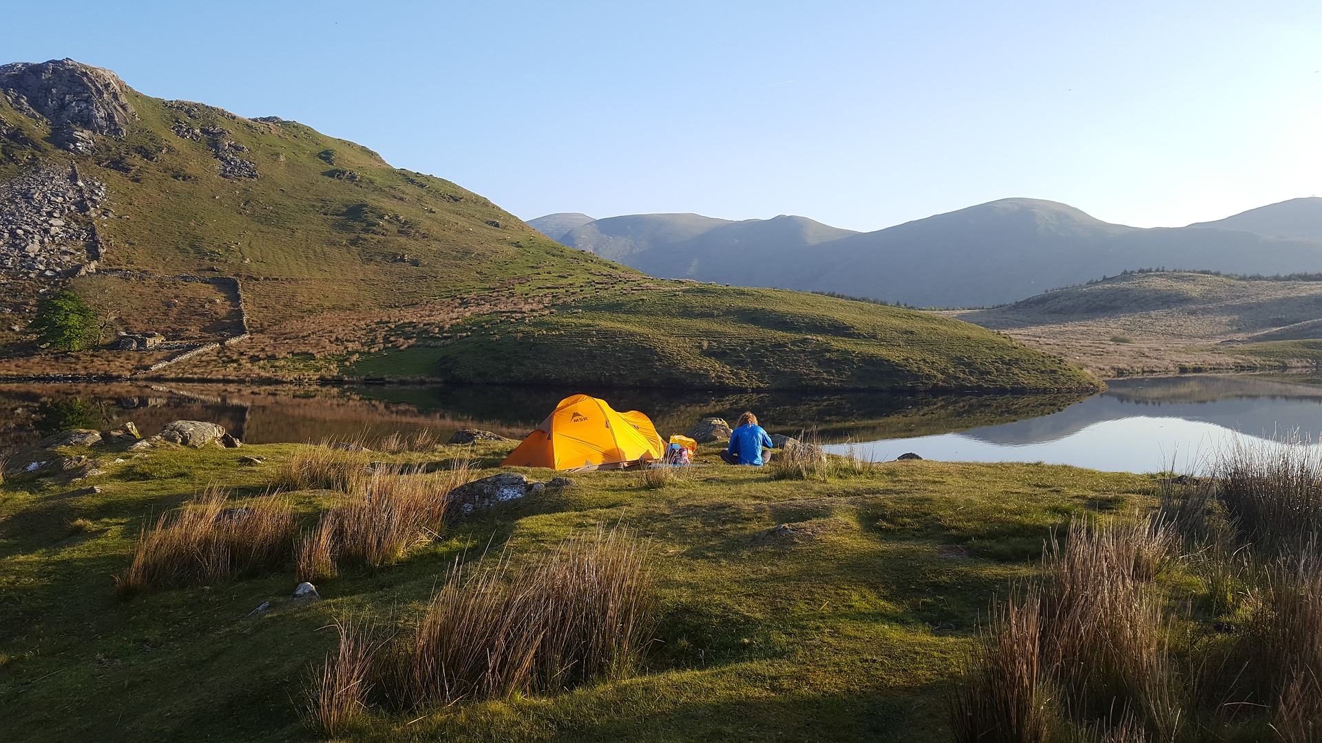 tent wilderness lake camping hike