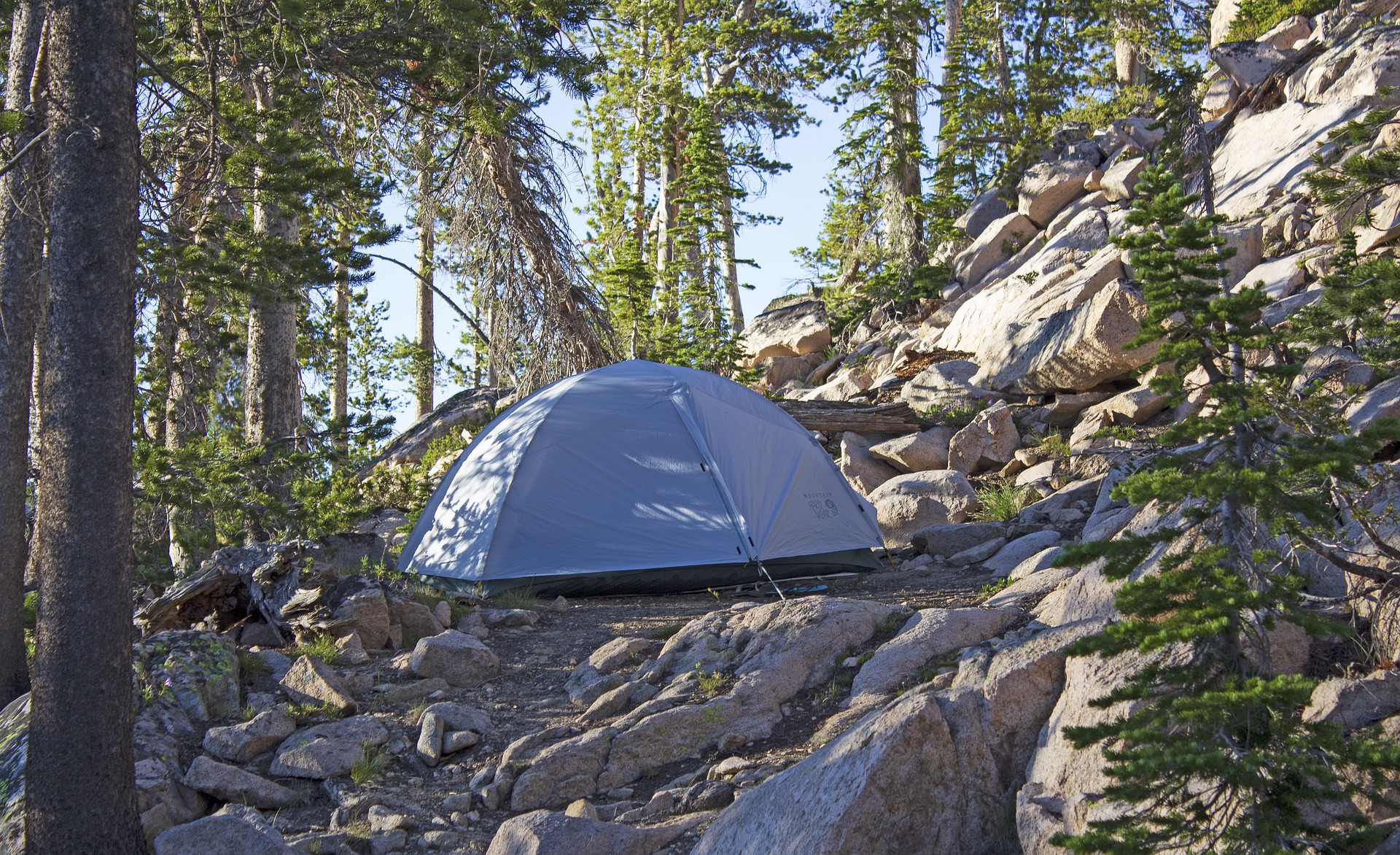 backpacking tent mountain woods