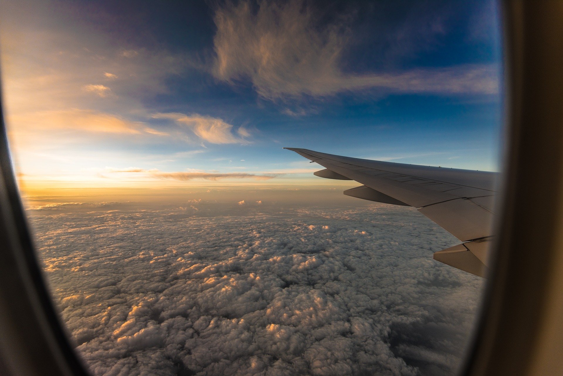 airplane plane sky clouds travel