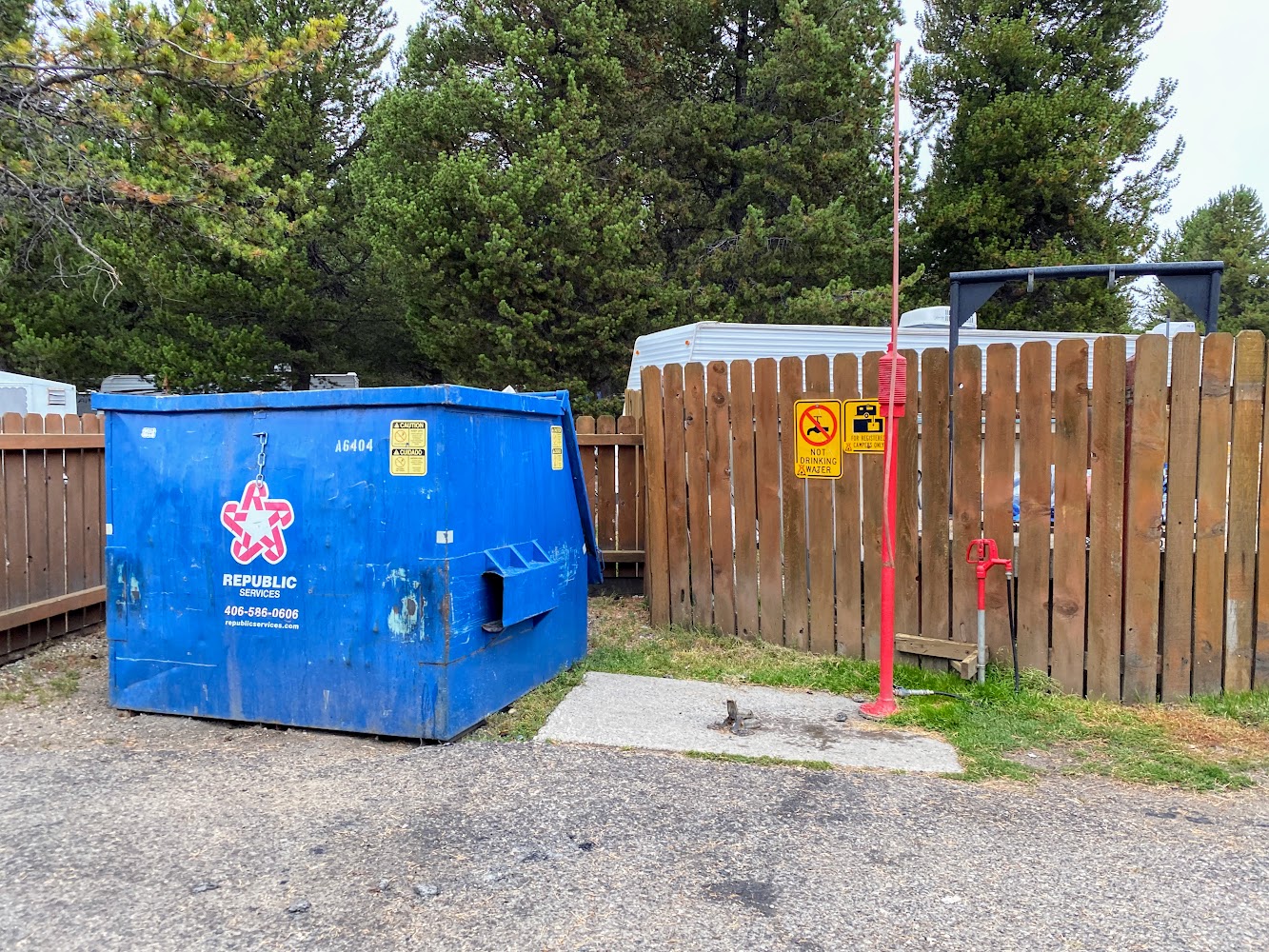 yellowstone dumpster camping