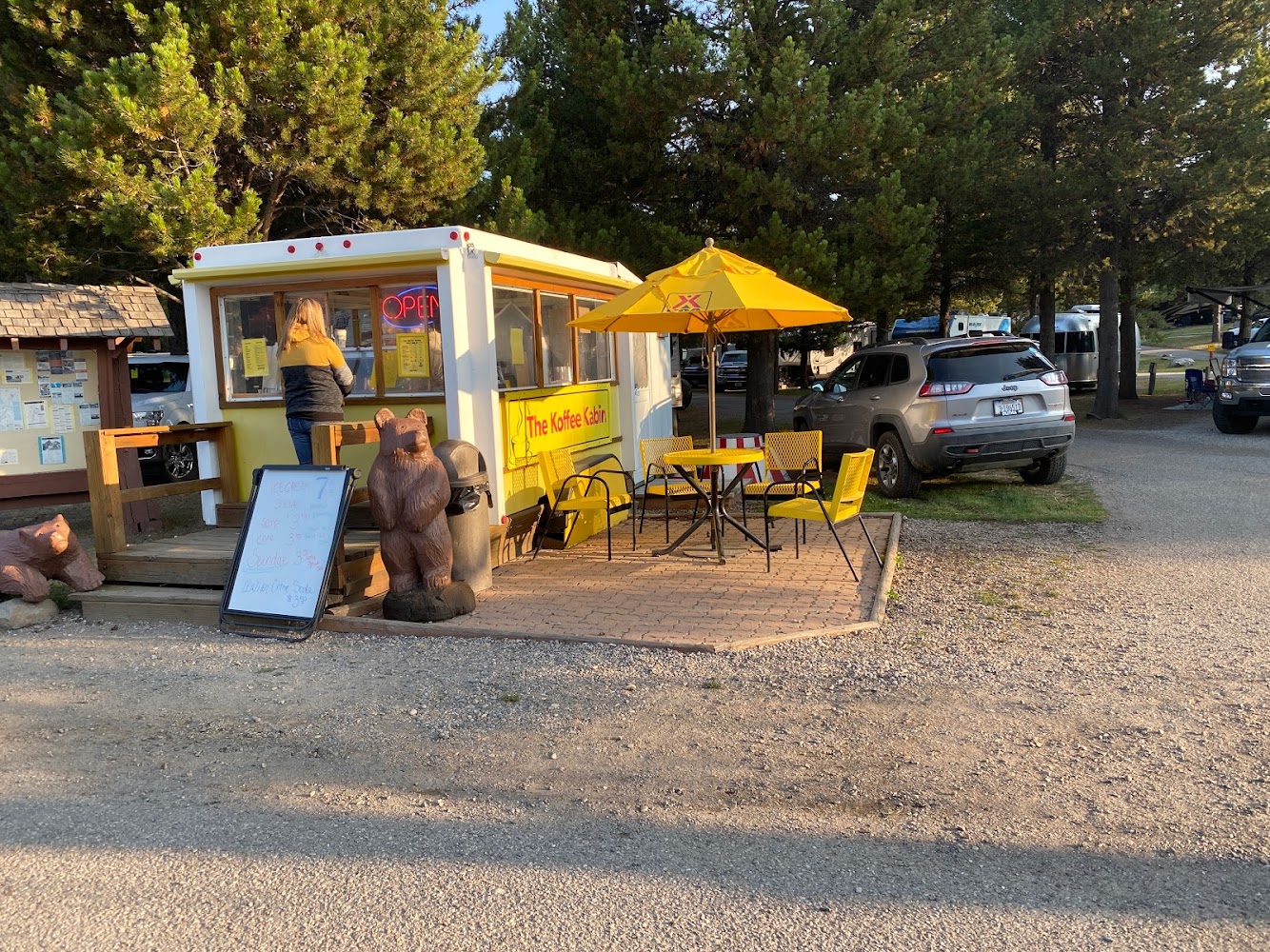 yellowstone camping coffee truck