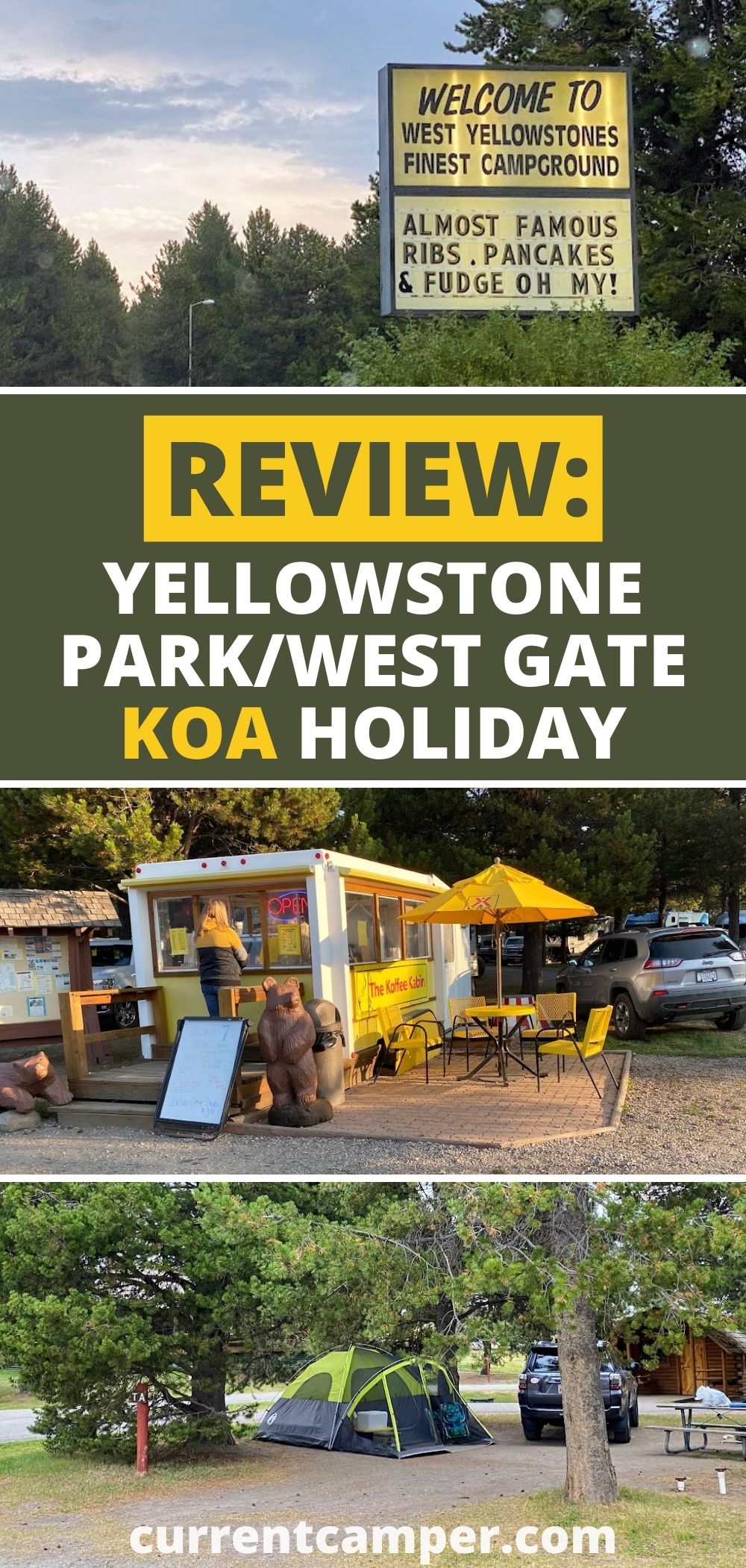 review: yellowstone park west gate KOA holiday